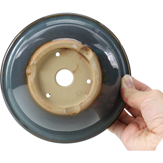 Ronde blauwe bonsaipot van Bigei - 154 x 154 x 62 mm