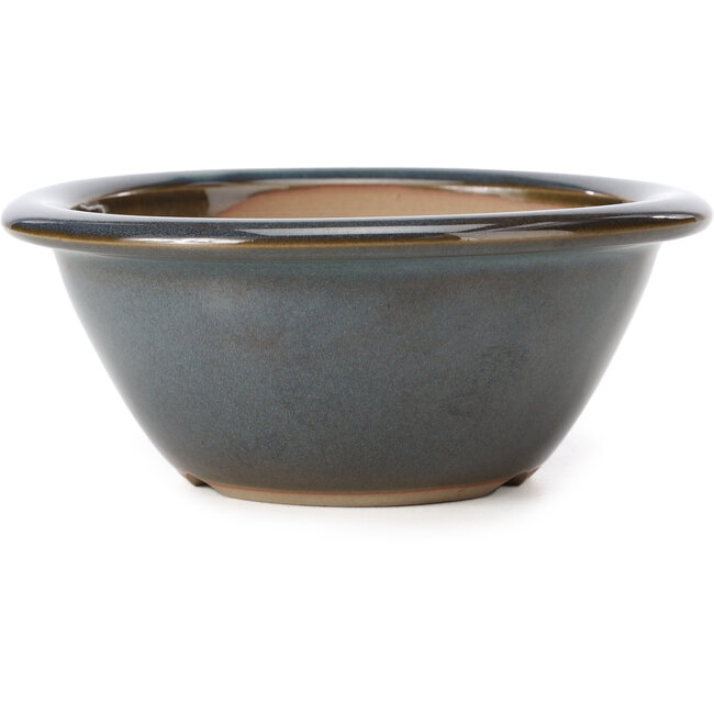 Pot à bonsaï rond bleu par Bigei - 154 x 154 x 62 mm