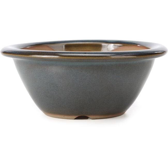 Pot à bonsaï rond bleu par Bigei - 154 x 154 x 62 mm
