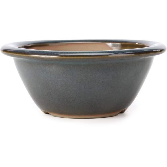 Runde blaue Bonsaischale von Bigei - 154 x 154 x 62 mm