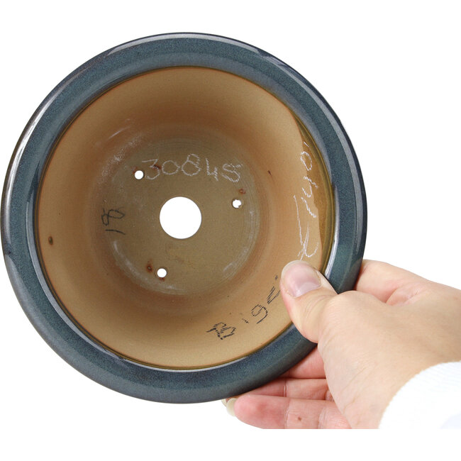 Pot à bonsaï rond bleu par Bigei - 154 x 154 x 62 mm