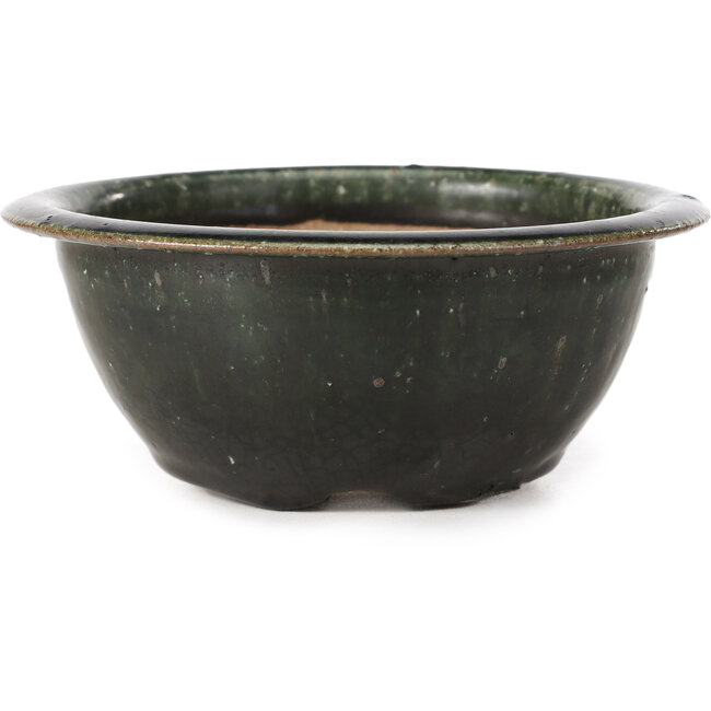Pot à bonsaï rond vert par Bigei - 150 x 150 x 61 mm
