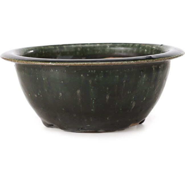 Runde grüne Bonsaischale von Bigei - 150 x 150 x 61 mm