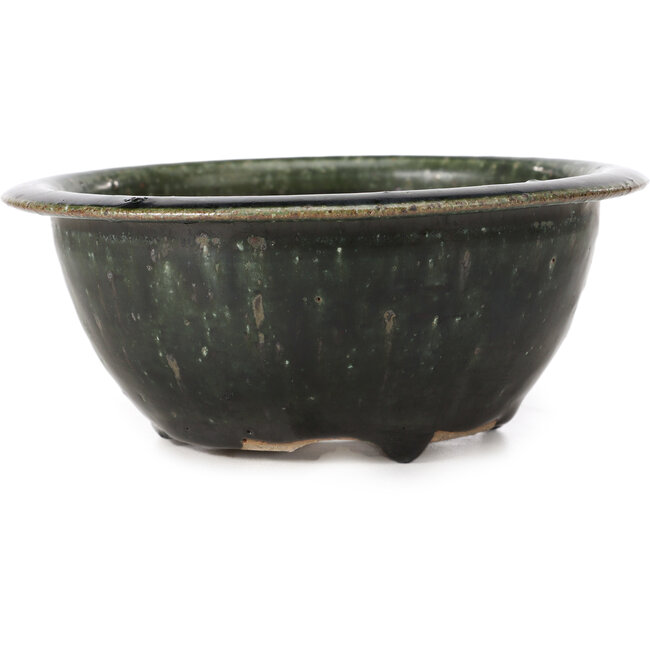 Pot à bonsaï rond vert par Bigei - 150 x 150 x 61 mm