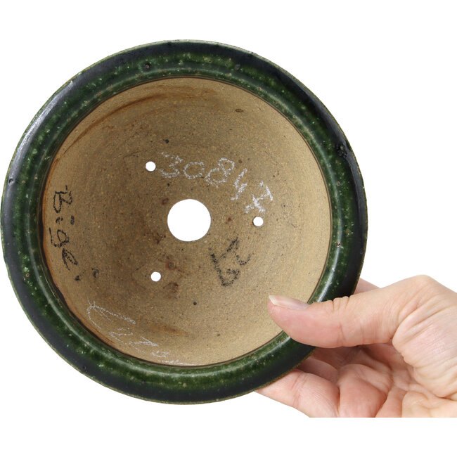 Vaso per bonsai rotondo verde di Bigei - 150 x 150 x 61 mm