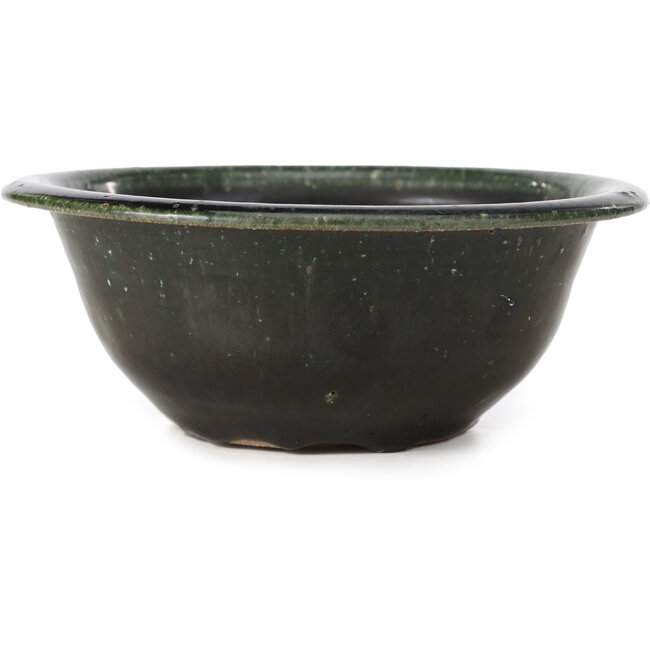 Pot à bonsaï rond vert par Bigei - 166 x 166 x 67 mm