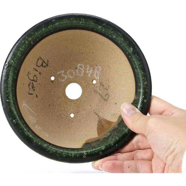 Pot à bonsaï rond vert par Bigei - 166 x 166 x 67 mm
