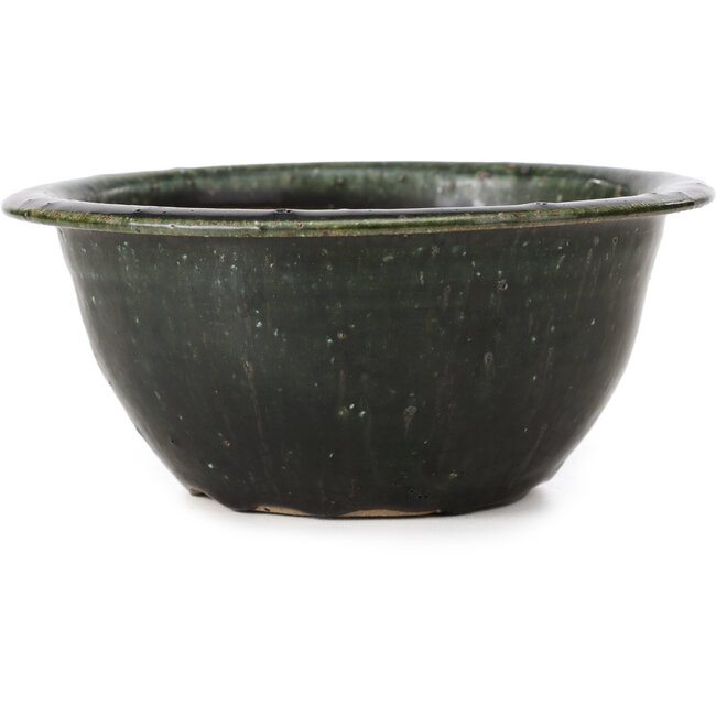 Pot à bonsaï rond vert par Bigei - 159 x 159 x 70 mm