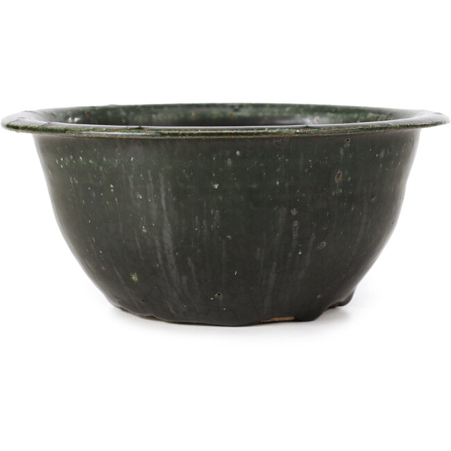 Vaso per bonsai rotondo verde di Bigei - 159 x 159 x 70 mm