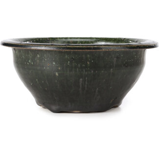 Bigei - Hirata Atsumi Pot à bonsaï rond vert 153 mm par Bigei, Tokoname, Japon