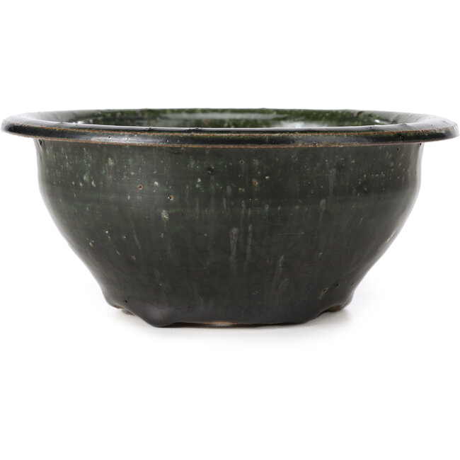 Pot à bonsaï rond vert par Bigei - 153 x 153 x 66 mm