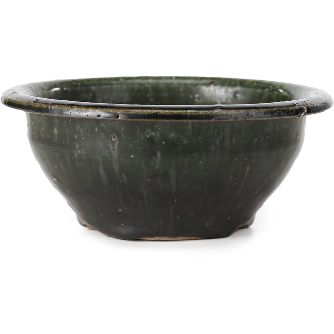 Vaso per bonsai rotondo verde di Bigei - 153 x 153 x 66 mm