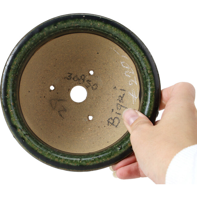 Pot à bonsaï rond vert par Bigei - 153 x 153 x 66 mm