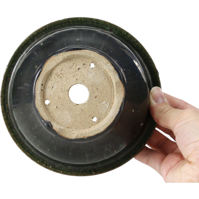 Ronde groene bonsaipot van Bigei - 153 x 153 x 66 mm