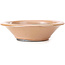 Round salmon pink bonsai pot by Bigei - 160 x 160 x 40 mm