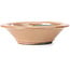 Round salmon pink bonsai pot by Bigei - 160 x 160 x 40 mm