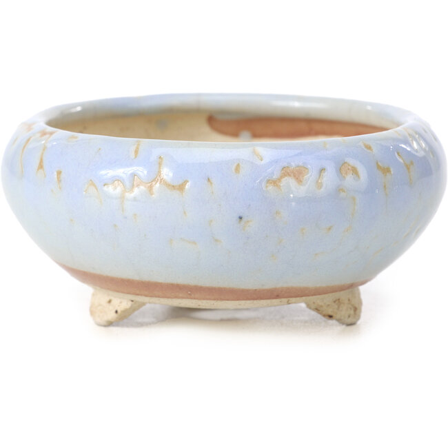 Vaso per bonsai rotondo blu di Bigei - 87 x 87 x 39 mm