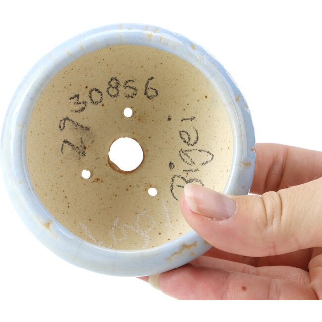 Vaso per bonsai rotondo blu di Bigei - 87 x 87 x 39 mm