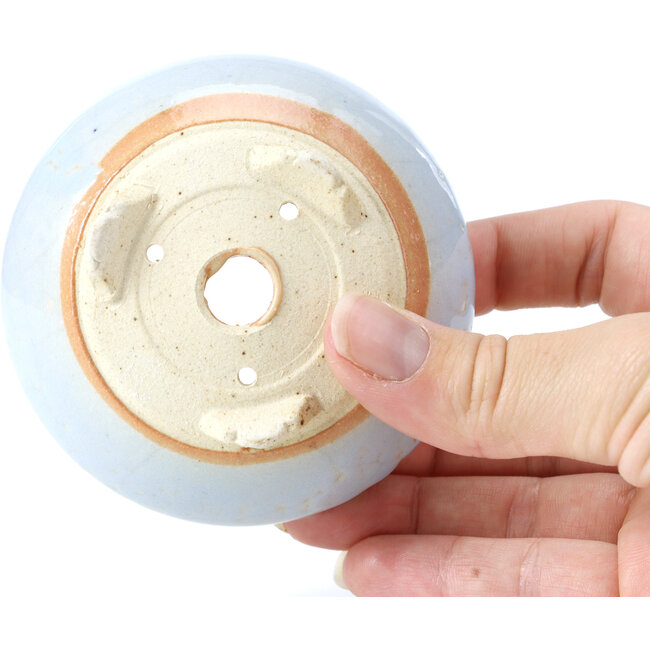 Pot à bonsaï rond bleu par Bigei - 87 x 87 x 39 mm