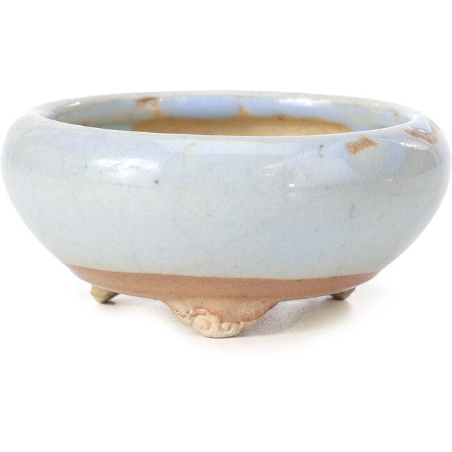 Pot à bonsaï rond bleu par Bigei - 87 x 87 x 39 mm