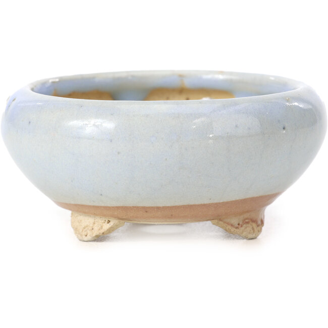 Runde blaue Bonsaischale von Bigei - 87 x 87 x 39 mm