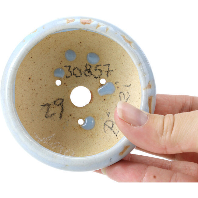 Maceta de bonsái redonda azul de Bigei - 87 x 87 x 39 mm