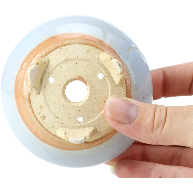 Pot à bonsaï rond bleu par Bigei - 87 x 87 x 39 mm