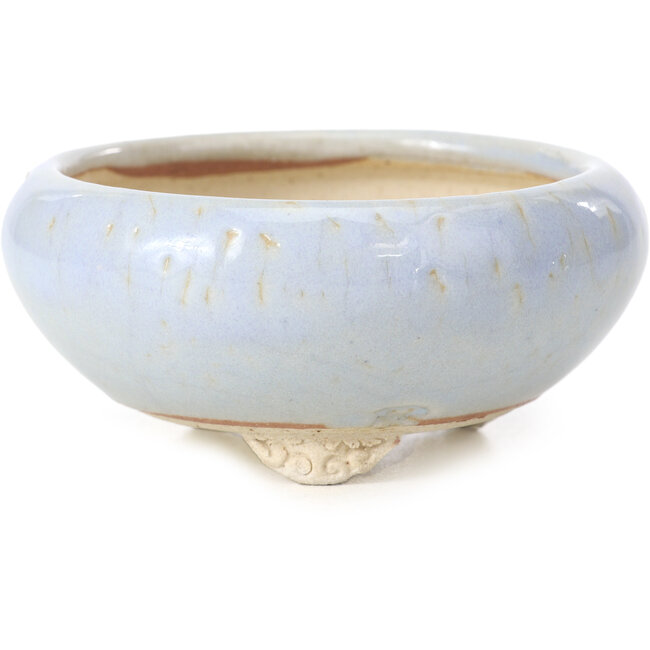 Ronde blauwe bonsaipot van Bigei - 87 x 87 x 39 mm