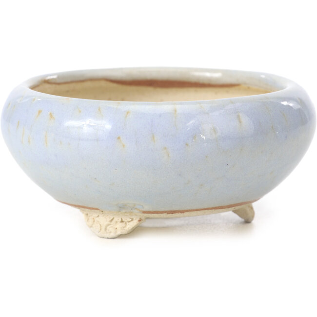 Runde blaue Bonsaischale von Bigei - 87 x 87 x 39 mm