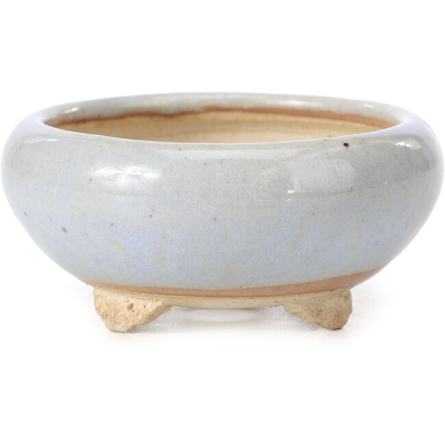 Runde blaue Bonsaischale von Bigei - 87 x 87 x 39 mm