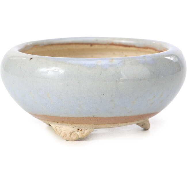 Round blue bonsai pot by Bigei - 87 x 87 x 39 mm