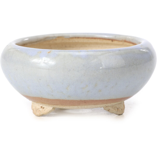 Ronde blauwe bonsaipot van Bigei - 87 x 87 x 39 mm