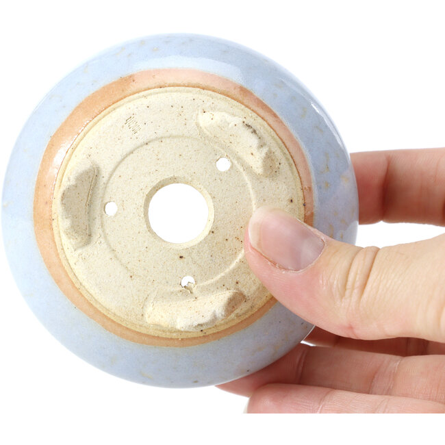 Pot à bonsaï rond bleu par Bigei - 87 x 87 x 39 mm