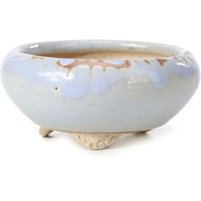 Pot à bonsaï rond bleu par Bigei - 87 x 87 x 39 mm