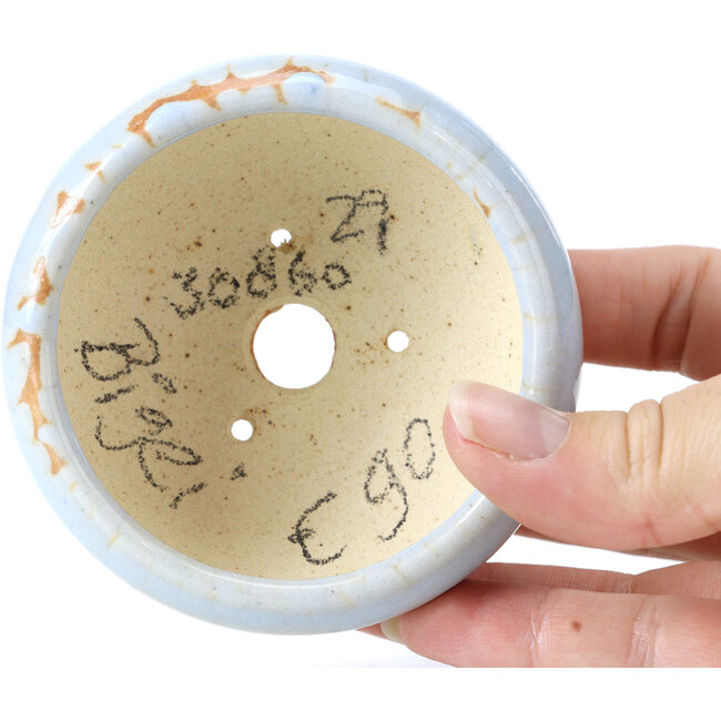 Runde blaue Bonsaischale von Bigei - 87 x 87 x 39 mm