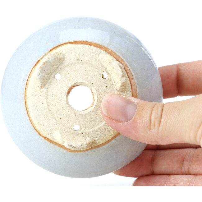 Pot à bonsaï rond bleu par Bigei - 87 x 87 x 39 mm