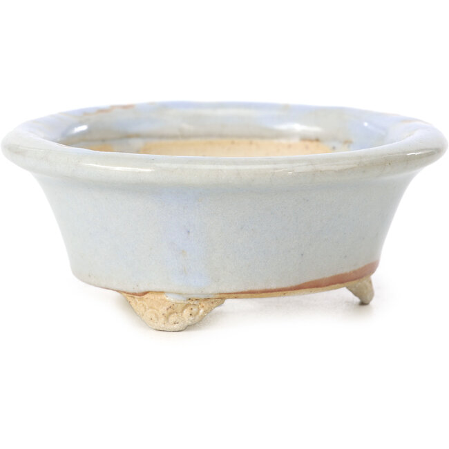 Vaso per bonsai rotondo blu di Bigei - 88 x 88 x 35 mm