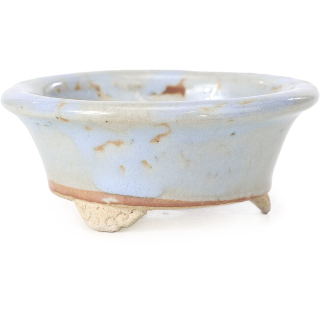 Pot à bonsaï rond bleu par Bigei - 86 x 86 x 37 mm