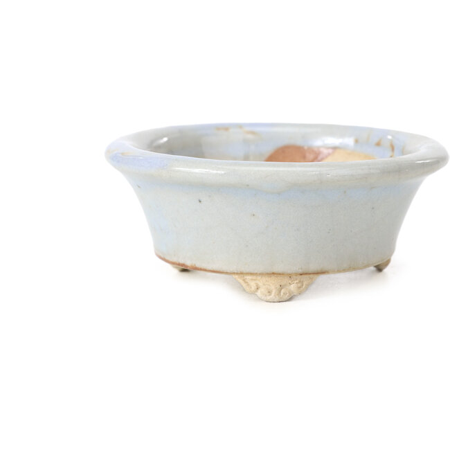 Ronde blauwe bonsaipot van Bigei - 86 x 86 x 37 mm