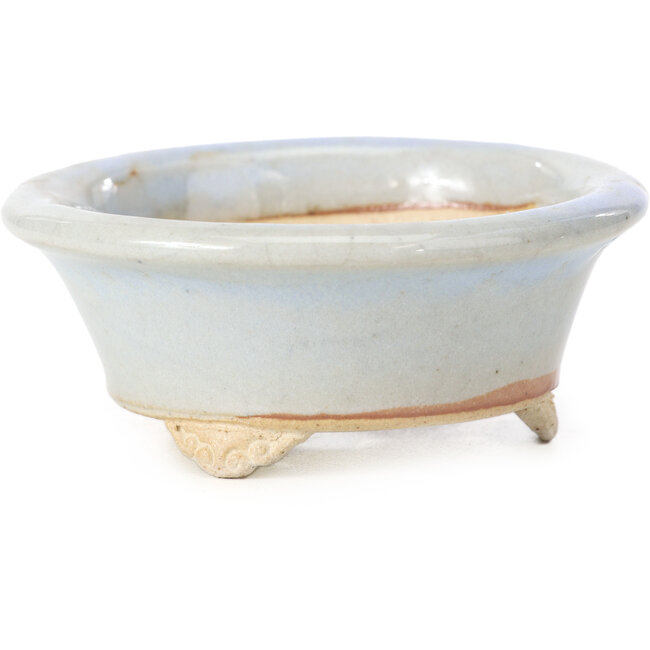 Pot à bonsaï rond bleu par Bigei - 86 x 86 x 37 mm