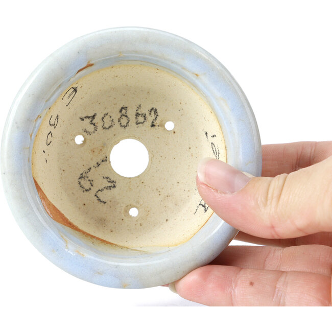 Pot à bonsaï rond bleu par Bigei - 86 x 86 x 37 mm