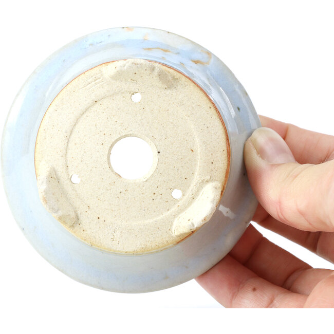 Vaso per bonsai rotondo blu di Bigei - 86 x 86 x 37 mm