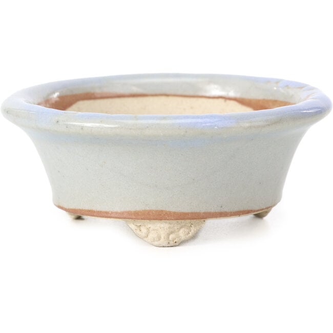 Round blue bonsai pot by Bigei - 88 x 88 x 37 mm