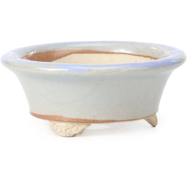 Round blue bonsai pot by Bigei - 88 x 88 x 37 mm