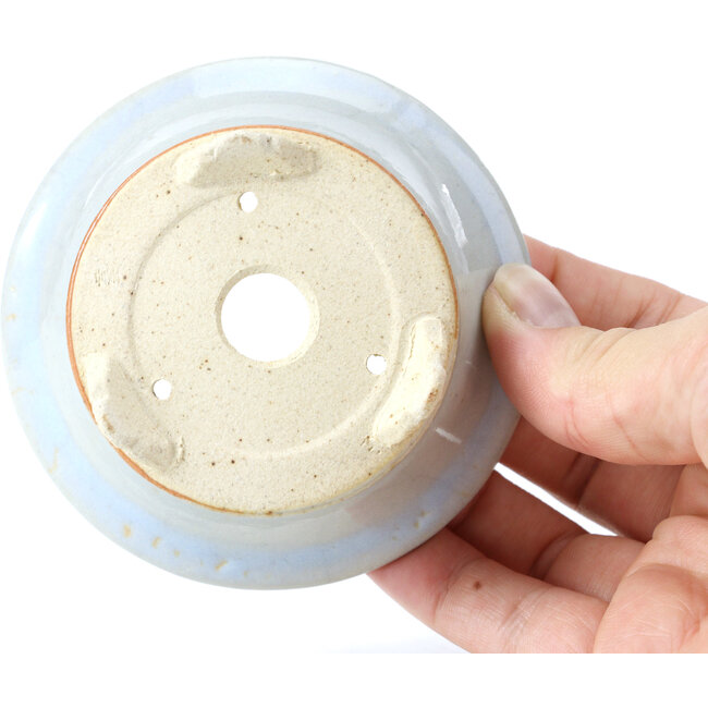 Runde blaue Bonsaischale von Bigei - 88 x 88 x 37 mm