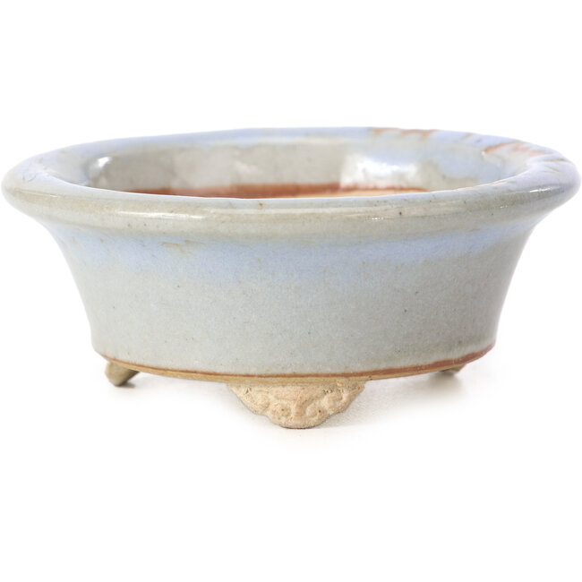 Round blue bonsai pot by Bigei - 88 x 88 x 37 mm