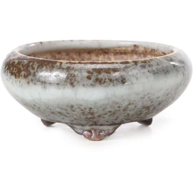 Pot à bonsaï rond gris clair par Bigei - 73 x 73 x 30 mm