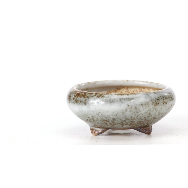 Pot à bonsaï rond gris clair par Bigei - 73 x 73 x 30 mm