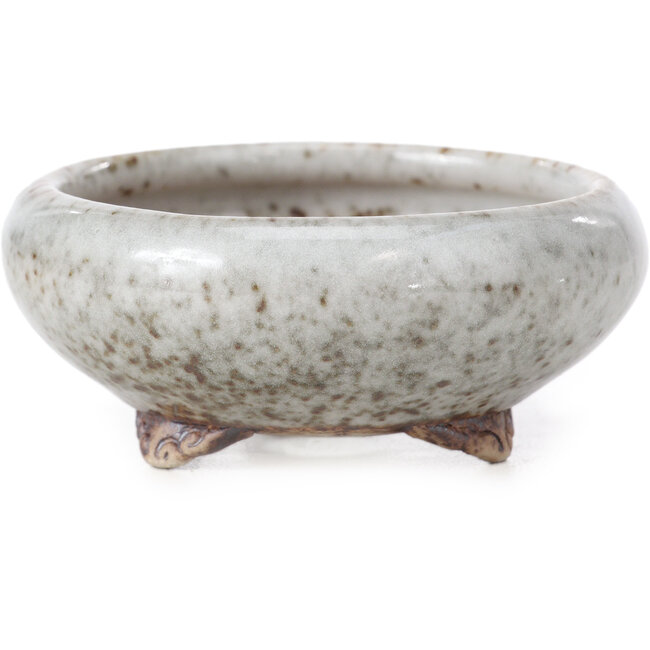 Maceta de bonsái redonda gris claro de Bigei - 73 x 73 x 30 mm