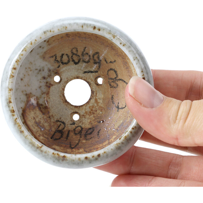 Pot à bonsaï rond gris clair par Bigei - 73 x 73 x 30 mm